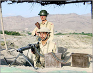 Pakistani soldiers in action in theSouth Waziristan town of Wana