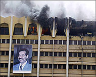 File photo of the Iraqi Oil Ministryoffice which was hit on Saturday