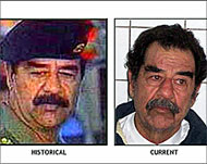 Saddam saw a lawyer for the first time on Thursday 
