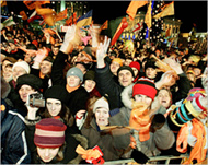 Yushchenko supporters arealready celebrating victory