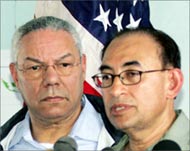 Powell (L) said he was horrified at the scale of the devastation 