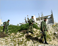 Palestinian security patrols the border between Egypt and Gaza 