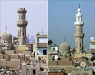 The minaret of the Umm ShaikhShaban mosque was restored