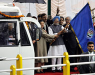 India's prime minister flaggedoff the service from Srinagar