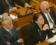 Bahia al-Hariri (C) called on all Lebanese to participate