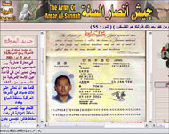 A Japanese passport with Saito'sname on Ansar al-Sunna website