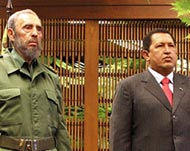 Castro and Venezuela's Hugo Chavez share similiar political views 
