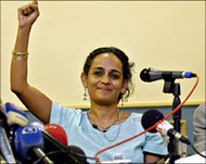 Panelists like Arundhati Roy raised their fists after the verdict