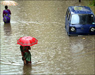 Mumbai's commercial district was paralysed by rainfall