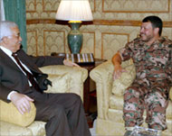 Jordan's King Abdullah (R) urged Palestinians to pull together 