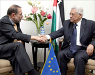 Solana met with PalestinianPresident Mahmoud Abbas in July