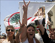 Supporters of Samir Geagea celebrate his release