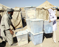 Ballot boxes were brought in forcounting from remote areas
