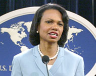 Condoleezza Rice has cautionedIsrael about Palestinian polls 