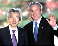 Bush (R) began the current tourin Japan on Tuesday