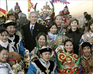 President Bush sought to strengthen ties with Mongolia