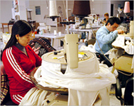 Many factories in China produce goods for developed countries