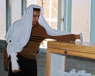 This man managed to cast his vote in Kaliob, north of Cairo