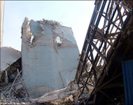 A cereal silo was damaged by anexplosion in Latakia