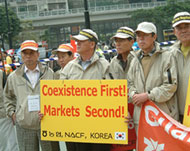 Protesters from Korea were made a significant presence