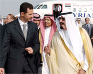 Al-Assad (L) met Saudi Arabia'sKing Abdullah last week in Riyadh