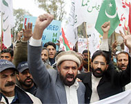 Thousands joined anti-US rallies across Pakistan after the strike