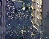 The crowds gathered in Beirut'sChristian al-Asharafiya suburb