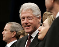 Clinton (C) was one of three formerUS presidents at King's funeral