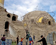The damaged shrine contains the tombs of two Shia imams