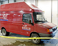 Robbers are said to have used a postal van for their abduction