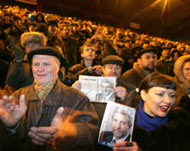 Opposition supporters chanted slogans against Lukashenko 