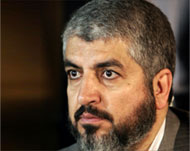 Khaled Mishaal (R) accused Abbas of trying to sabotage the goverment