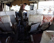 
A bus bombing on Monday killed six workers in Baghdad