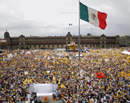 More than 100,000 rally at the Zocalo Square in Mexico City