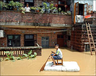 A flooded home in Qingyuan, Guangdong province