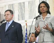 Siniora and Condoleezza Rice  in Rome  on 26 July