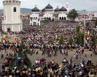 The main Baiturrahman mosque was the gathering point