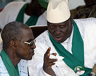 Jammeh (R) says God has sent him to rule Gambia 