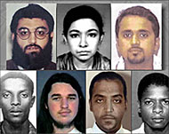 Gadahn (bottom, 2nd from L) iswanted by the FBI for threats