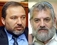 Lieberman (R) wants to annex parts of occupied West Bank (File)
