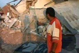 Palestinian Gaza house destroyed