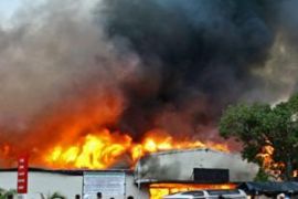 Building on fire in the Tongan capital Nuku'Alofa