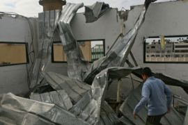 Collapse roof of library in Gaza City after Israeli attack