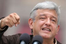 Andres Manuel Lopez Obrador headshot, as Mexican presidential candidate, photo