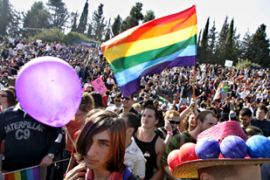 Gay pride parade in Jerusalem, Israel