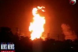 Indonesia gas fire explosion near surabaya