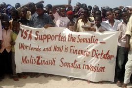 Somali protesters in Mogadishu