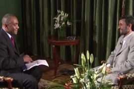 Iranian president Mahmoud Ahmadenijad being interviewed on Al jazeera