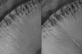 Picture believed to show running water on Mars