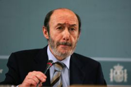 Spain Interior Minister Alfredo Perez Rubalcaba